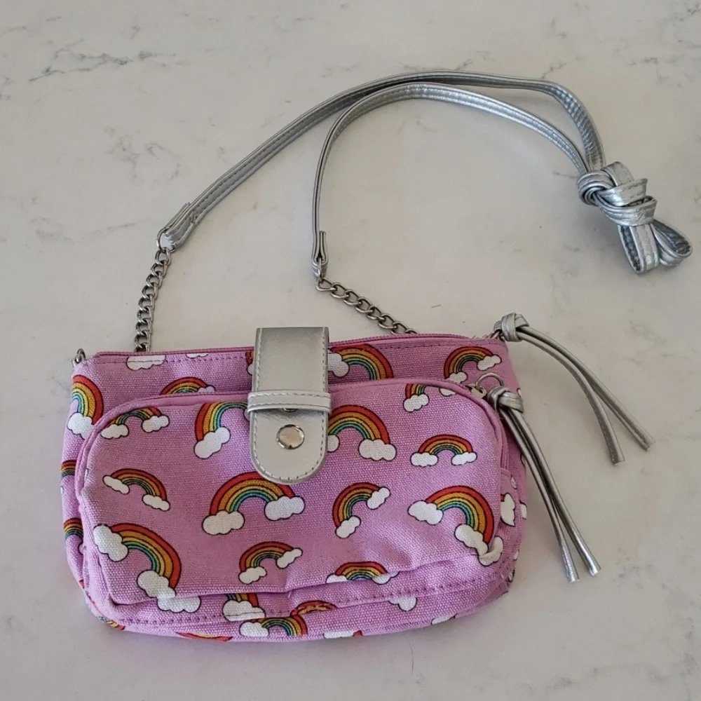 Pink Purse With rainbow Detail